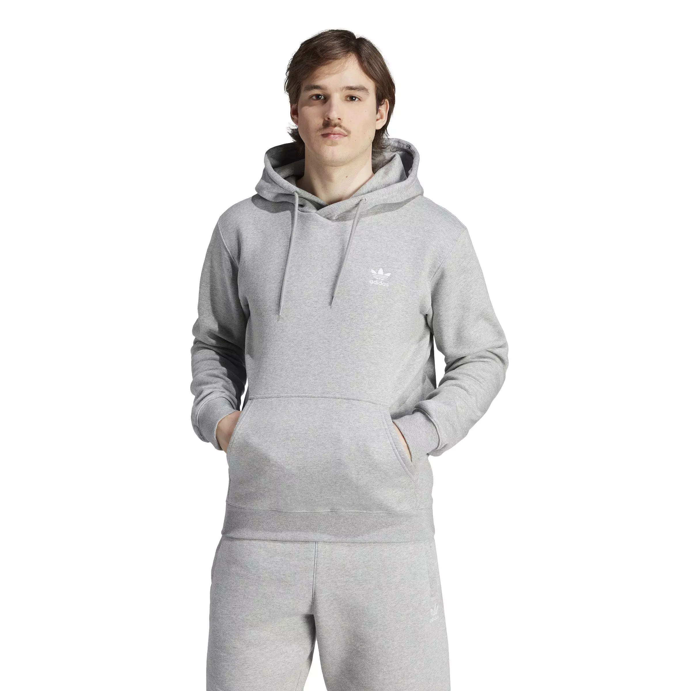 Adidas originals best sale essential hoodie grey